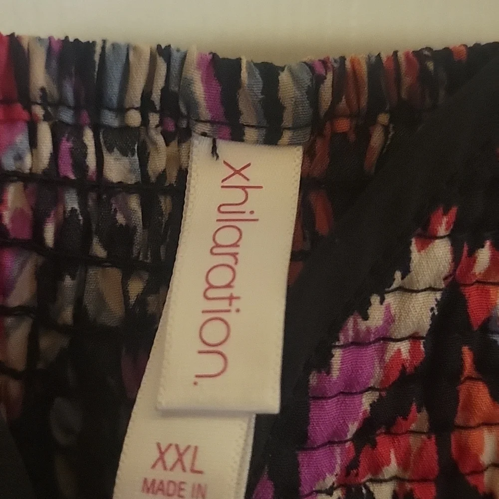 XXL Xhileration black, white, orange, and red colored dress. 100% polyester. - Picture 6 of 9